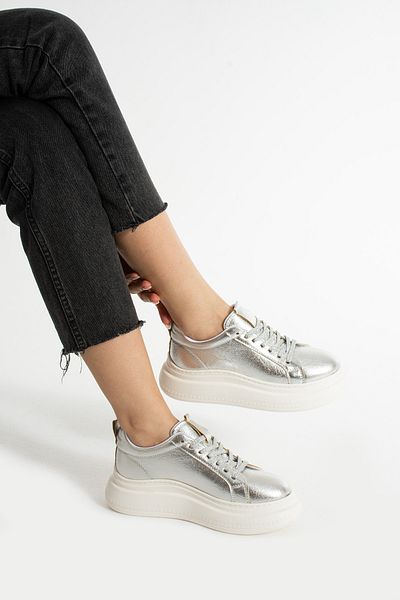 Getcho Rodon Women's Metallic Silver Sports Shoes
