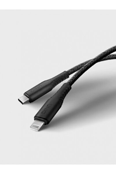 uniq كيبل شحن من usb-c الي لايتنينق هيلكس من يونيك 1.2 متر - اسود