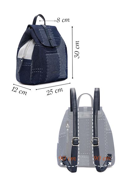 Derimod Rucsac de damă din stofă albastră Jean 25SBD24626F