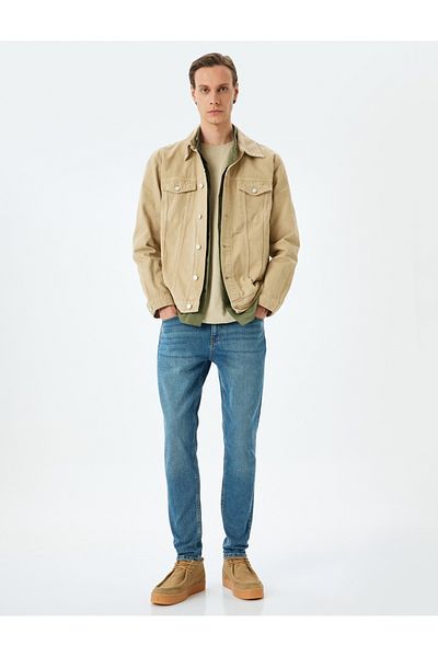 Koton Κανονική μέση τσέπη Βαμβακερό Skinny Fit Jeans - Michael Jean