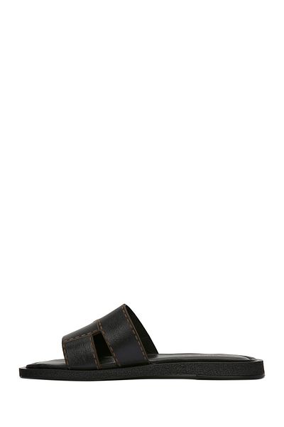 Derimod Women's Black Leather Slippers 25Sfd 180618