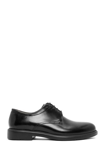 Derimod Men's Black Laced Leather Casual Shoes 25Sfd 670222