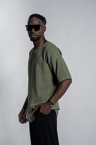 Morfine Ανδρικό λινό μπλουζάκι με υφή