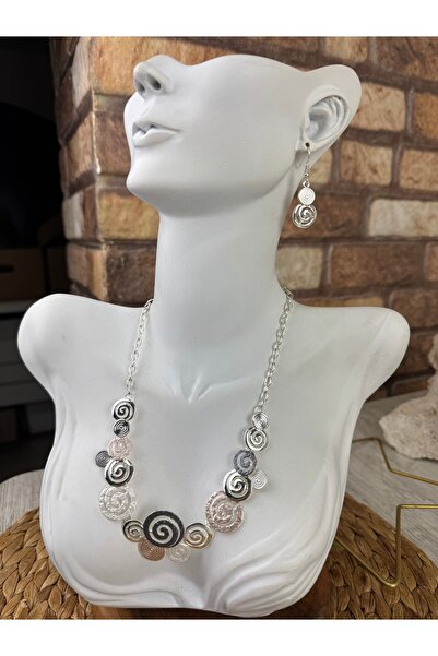 SEDEF TAKI Mineli kolye ve küpe takım