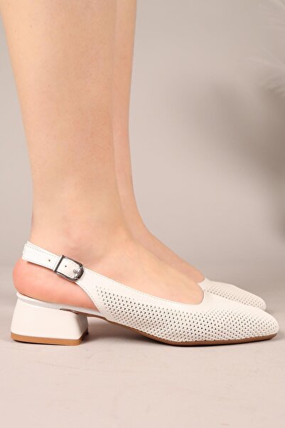 Birikon JUBİLY Лазерні відкриті туфлі на підборах БІЛІ