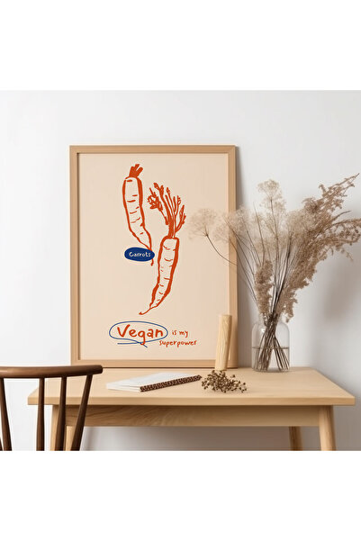 UNT Pictură „Vegan” cu rama din lemn