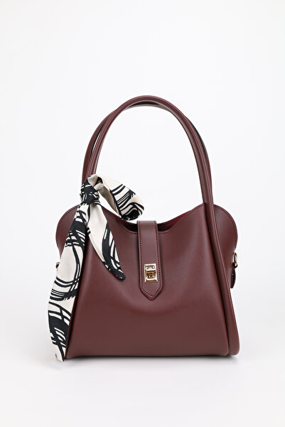 NOTHING Women's Makeup Bag - Three Compartment Design, Detachable Claret Red Hand and Shoulder Bag