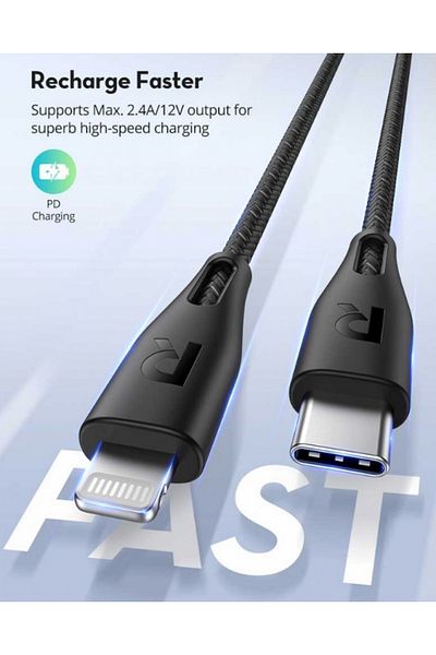 RavPower RAVPower USB-C to Lightning Cable 30cm - White