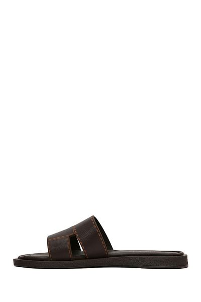 Derimod Women's Brown Leather Slippers 25Sfd 180618