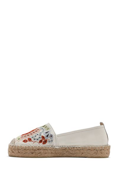 Derimod Beige Patterned Women's Espadrille 25Sfd 207014