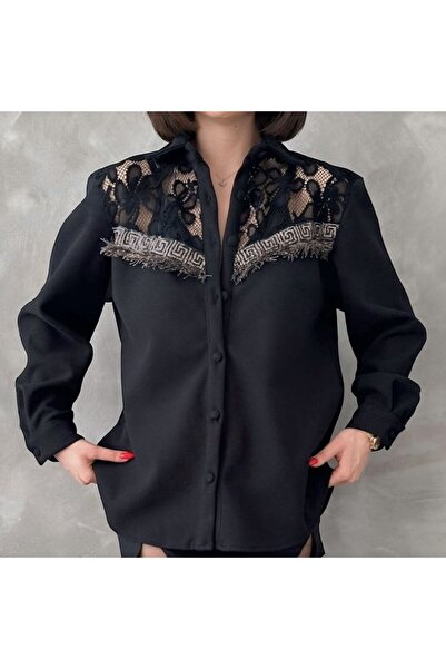 TOPSHOW Detailed Shirt - Black