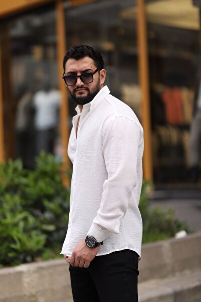 Dr Dnm Remix Ανδρικό καλοκαιρινό πουκάμισο με μακρυμάνικο λουκ από 100% βαμβάκι