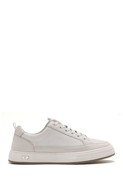 Derimod Men's White Lace-Up Leather Sneaker 25Sfd 693414