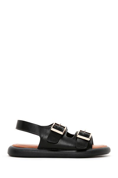Derimod Women's Black Double Buckle Sandals 25Sfe 480518