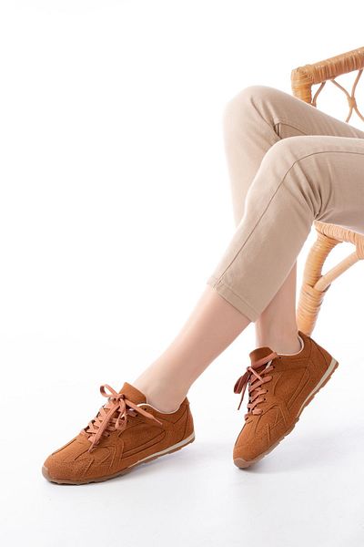 İNFON INFON RS-01 Pantofi sport casual din piele intoarsa maro cu talpa subtire