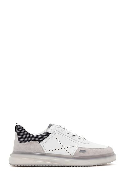 Derimod Men's White Lace-Up Leather Sneaker 25Sfd 640714