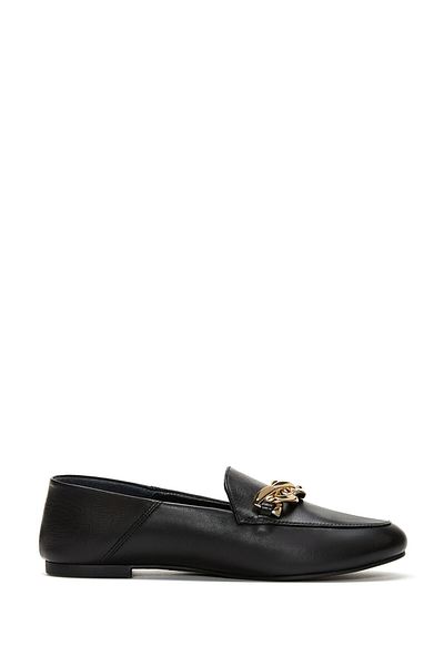 Derimod Women's Black Leather Masculine Loafer 25Sfd 290118