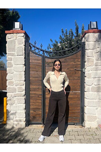 Home Polo Yaka Düğmeli Bej Triko