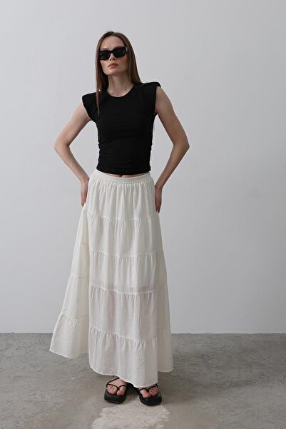 RUUH Kat Kat %100 Pamuk Maxi Etek