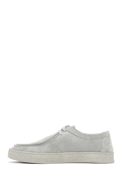 Derimod Men's Gray Lace-Up Suede Leather Casual Shoes 25Sfd 630610