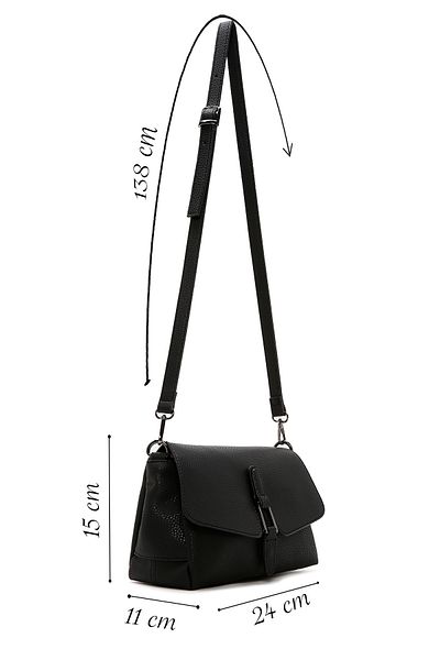 Derimod Women's Black Long Strap Crossbody Bag 25Sbd2102Ft