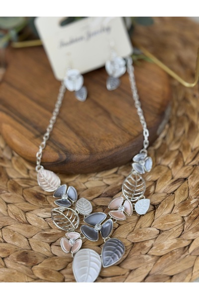 SEDEF TAKI Mineli kolye ve küpe takım