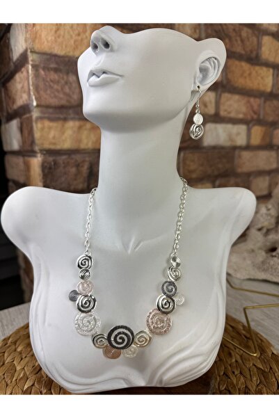 SEDEF TAKI Mineli kolye ve küpe takım