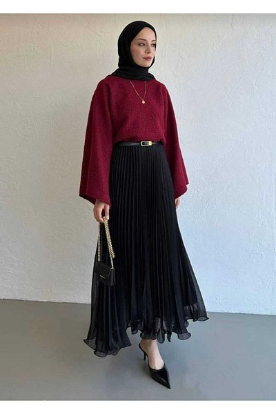 MODA VEDAT Γυναικεία φούστα σιφόν με μακριά γραμμή
