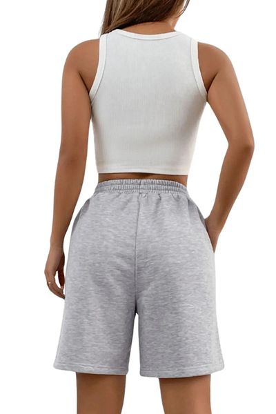makiteks Negru Gri 2'li Culoare uni Pantaloni scurți obișnuiți pentru femei Lilo Stitch Kuromi Hellokitty