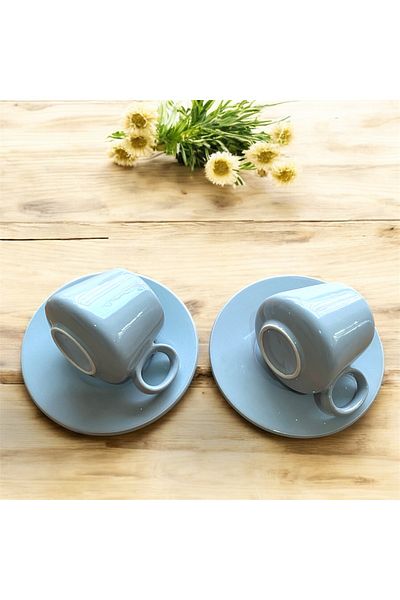 Nokta Set of Turkish Coffee Cups 4 Pieces of 2-Person Elite Series Gray