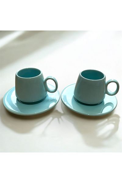 Nokta Turkish Coffee Cup 4 Pieces 2 Person Elite Series Blue