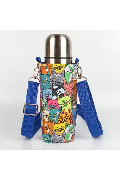 woodycord 0.5 Liter Handmade Cute Cats Themed Flask/Termos Case