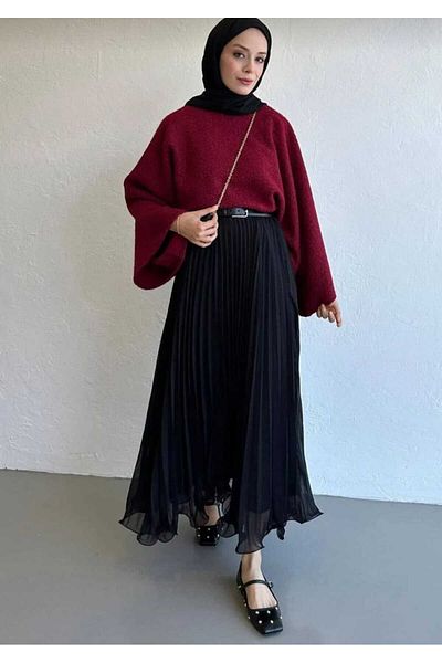 MODA VEDAT Γυναικεία φούστα σιφόν με μακριά γραμμή