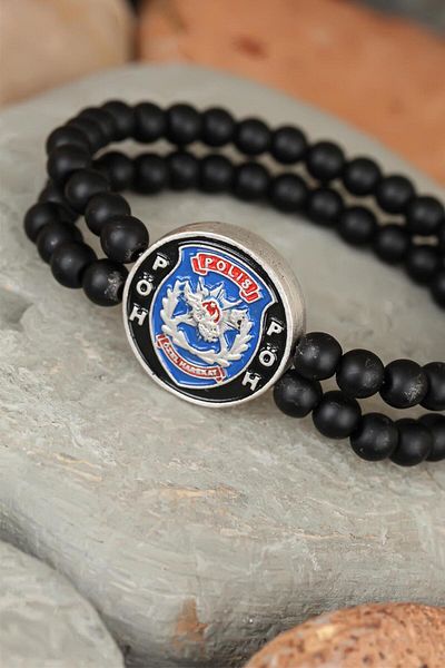 Skygo Black Color Double Row Onyx Natural Stone Bracelet - Tj-Eb1771