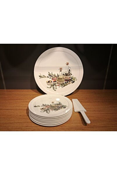 Lentebur34 Porselen Pasta Takimi 8 Parça Supla Spatula