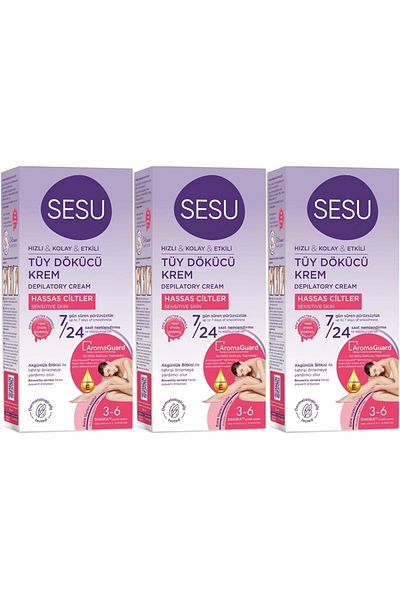 Sesu Hair Removal Cream 40ml Sensitive Skin/Sensitive (Set of 3)