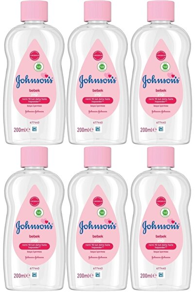 Johnson's زيت جونسون للأطفال 200 مل مرطب (وردي) (مجموعة من 6 قطع)