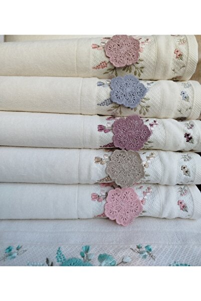 Fiesta Кадифе Двойная кайма 3D вышивка 100% хлопок 6 штук 30x50 см Кухонное полотенце