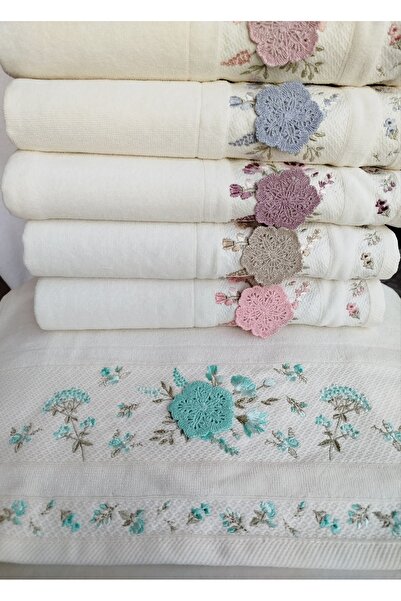 Fiesta Кадифе Двойная кайма 3D вышивка 100% хлопок 6 штук 30x50 см Кухонное полотенце