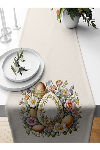 Bertille Home Spring Series 140X40 cm Digital Printed Runner (Spring Easter Easter)