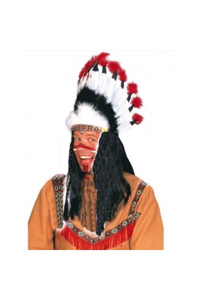KASHİKOİ Red and White Native American Hood Hat