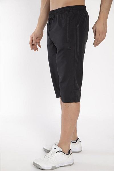 Crozwise Men's Capri Combed Cotton Capri Shorts Plus Size Shorts Capri Navy Blue