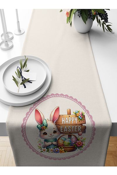 Bertille Home Spring Series 140X40 cm Digital Printed Runner (Spring Easter Easter)