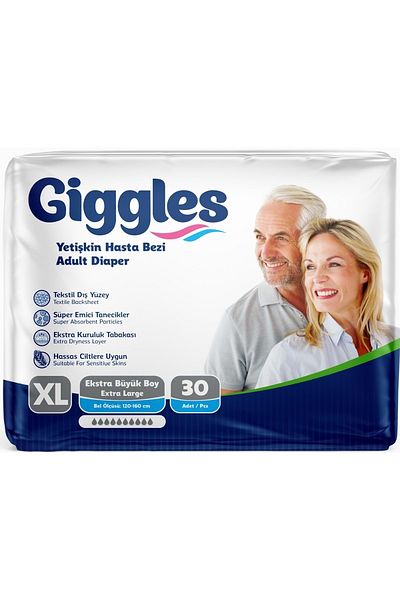 giggles Adult Waistband Diapers - Extra Large (XL) 120 Pieces (4Pk*30)