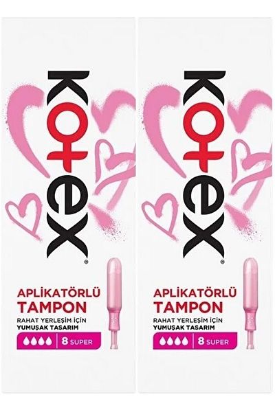 Kotex مجموعة ممتصات الصدمات سوبر 16 قطعة (2PK*8) مع أداة تطبيق