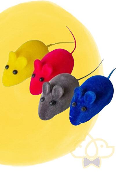 PapyonPet 10 Adet Ses Çıkaran Renkli Öten Fare Kedi Oyuncak Seti Dayanıklı ve Eğlenceli Kedi Oyuncağı