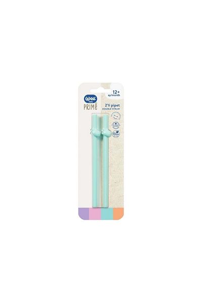 Wee Baby Silicone 2-Piece Straws 12 Months 929 Green