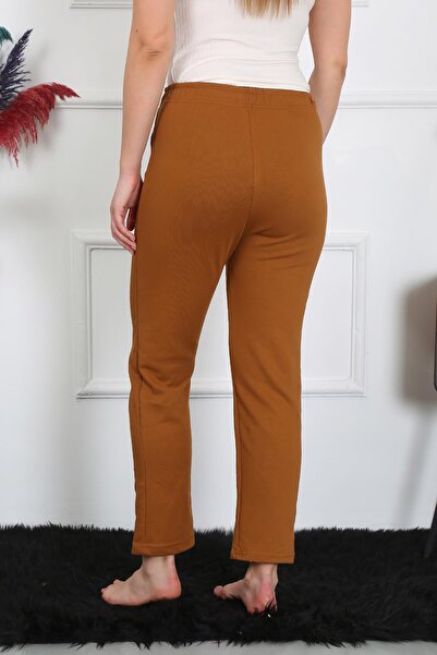 Mestore بدلة رياضية نسائية من القطن بجيب 3 خيوط من Fashion Stripe باللون البني 27510