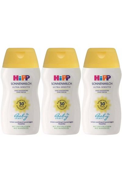 Hipp Babysanft Sun Cream - 30 Factor Ultra Sensitive Sonnen Gesichtscreme for Face 50ml (Set of 3)