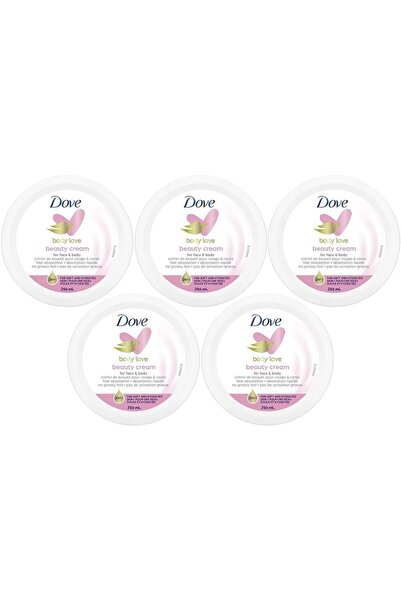 Dove Besleyici El ve Vücut Bakım Kremi 250ML Beauty Cream (Pembe) (5 Li Set)